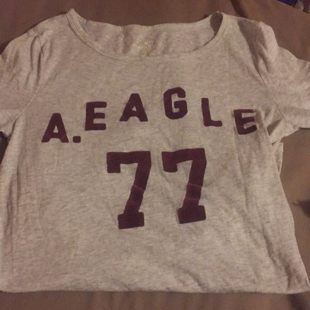 American Eagle grey logo tee
